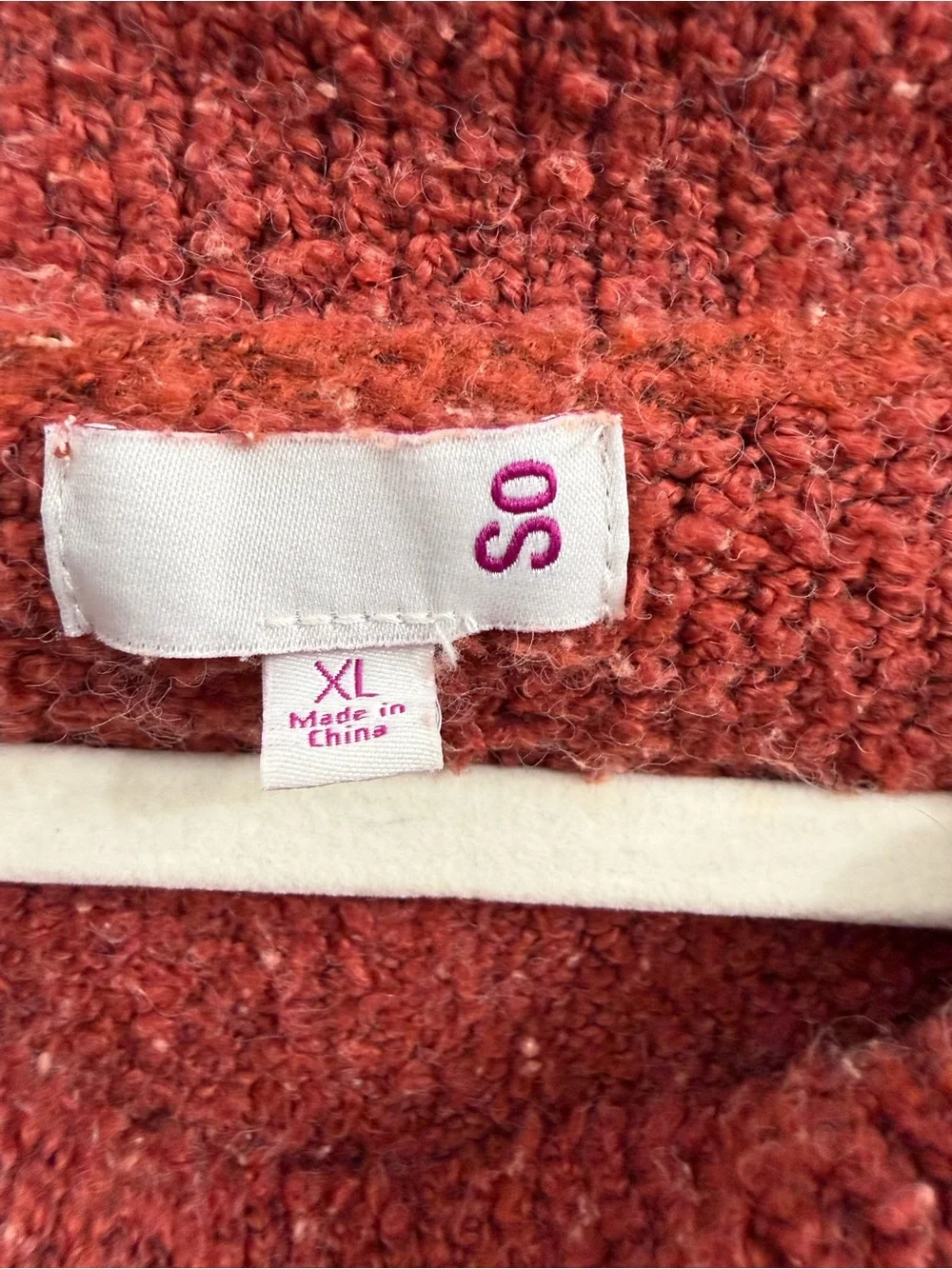 SO Women's Rust Red Cowl Neck Sweater